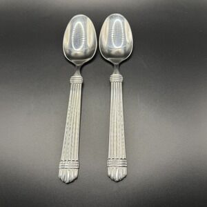 2 Wallace Silversmiths "Chardonnay"  Stainless Steel Flatware Place/ Soup Spoon‎